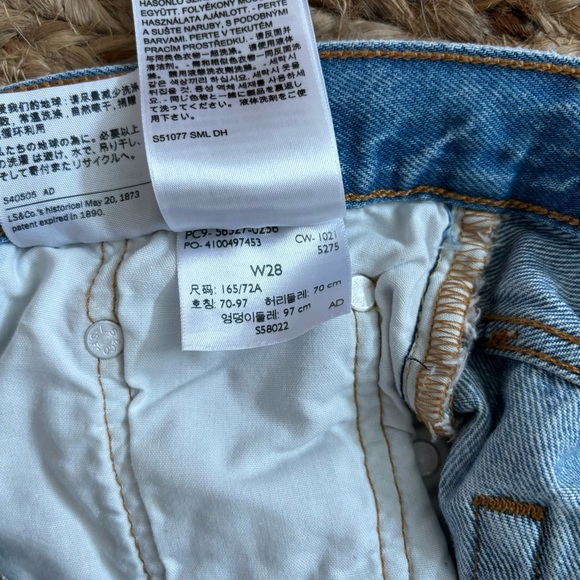 Levi’s Premium Distressed High Waisted Denim Shorts Size 28 - Picture 4 of 5